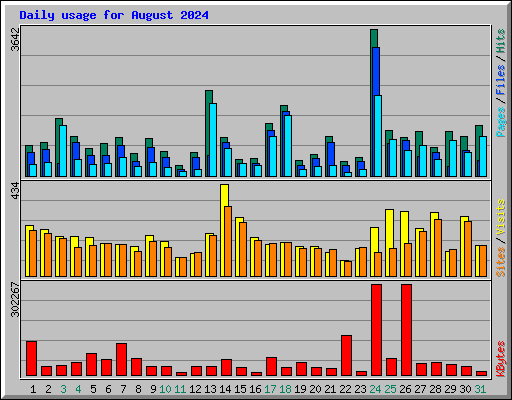 Daily usage for August 2024