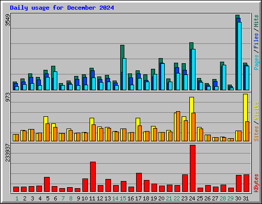 Daily usage for December 2024