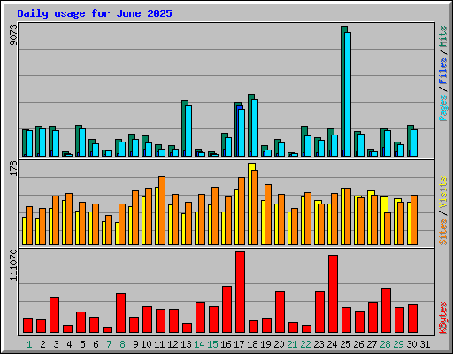 Daily usage for June 2025