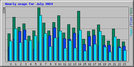 Hourly usage for July 2024